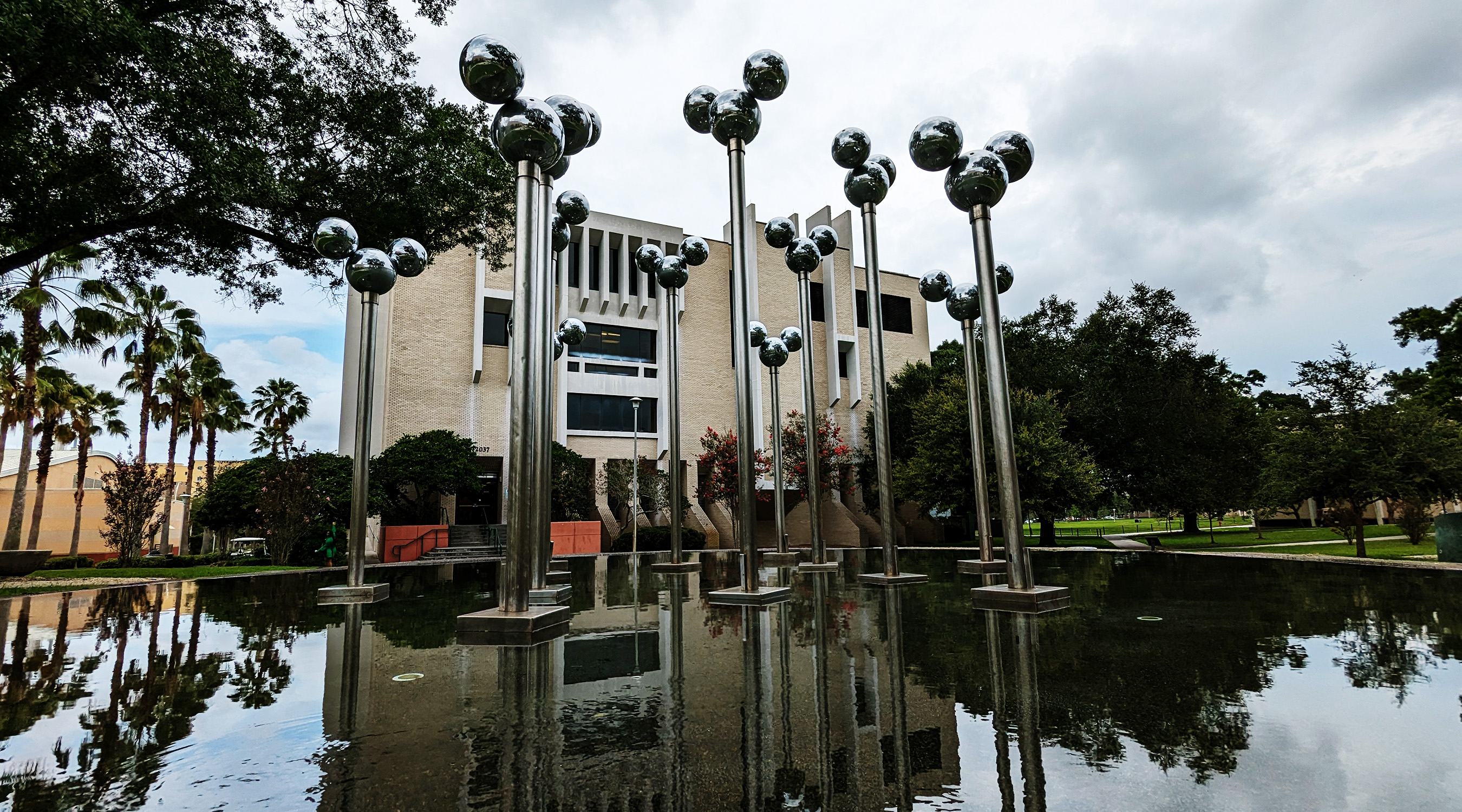 The Science Center and the Water Molecule Fountain.