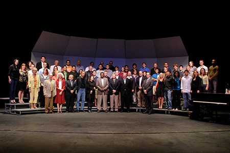 USF Architecture & Community Design students, faculty and donors at a scholarship award ceremony.