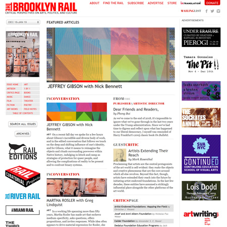 Brooklyn Rail website screenshot
