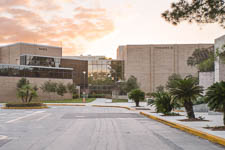 Directions to arrive at USF Theatre 2 - Photo of the front exterior of USF Theatre 2.