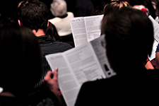 Download a parking map of USF's Tampa Campus - Photo of guests seated in Theatre 1 before the start of an event.