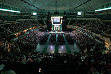 USF Commencement - Photo of a wideangle view of a USF Tampa commencement ceremony from inside the USF Sundome. 