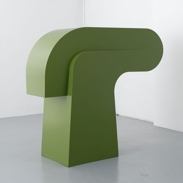 Green geometric statue
