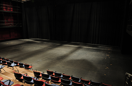 Overhead view of Theatre 2 seating and stage.