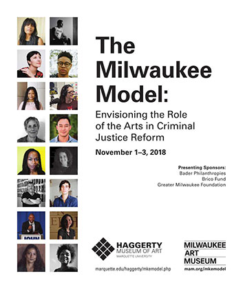 poster for "The Milwaukee Model: Envisioning the Role of the Arts in Criminal Justice Reform" symposium