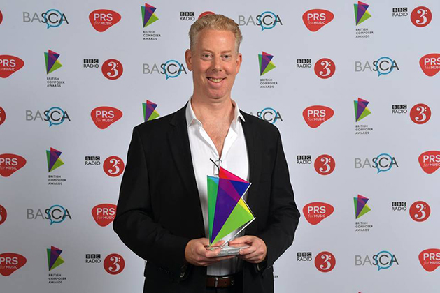 Simon Lasky poses for a photo at the 2018 British Composer Awards in London
