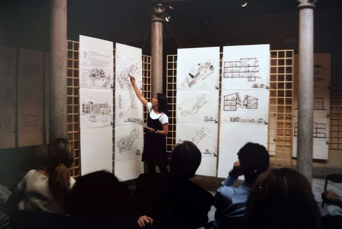 Maria Pellot giving an Architecture presentation.