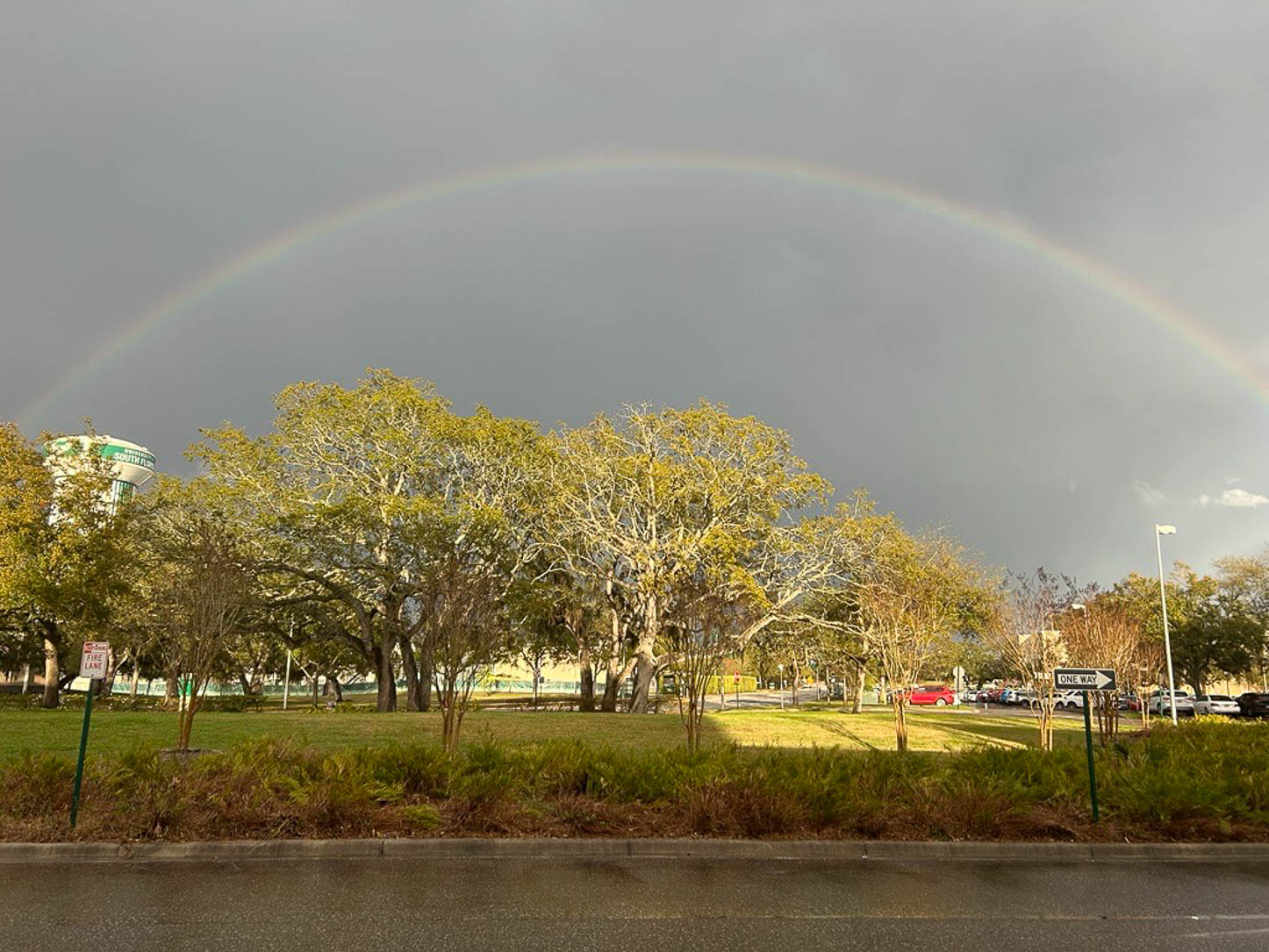 A rainbow seen on campus.