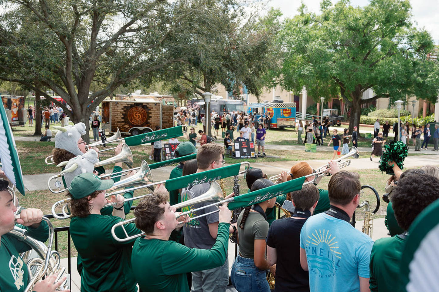 Pep Band plays for the students.