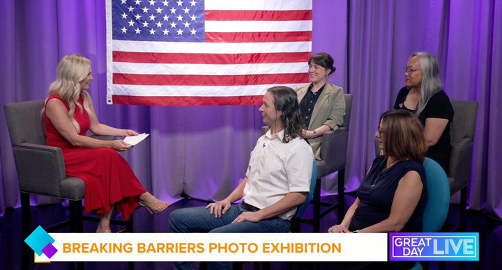 US military veterans Derek Hopkins, Bernadette Dunn, and Valarie Larson in conversation with WTSP’s Allison Godlove and Jenn Miller