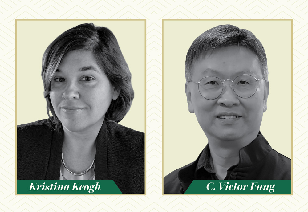 head shots of kristina keogh and c victor fung