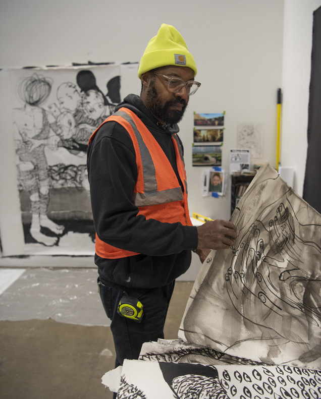 William Downs in the studio