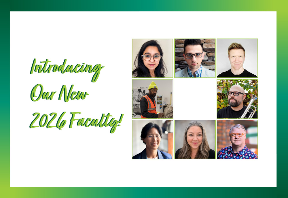 eight new faculty headshots with text Introducing Our New 2026 Faculty