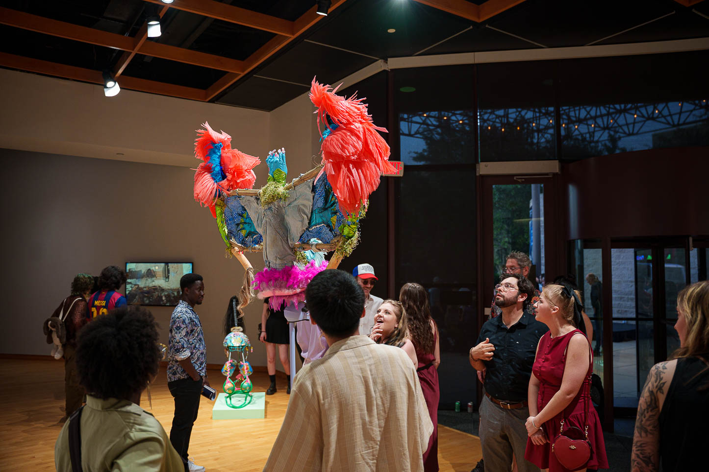 Olin Fritz, "Arrangement in Satin Gills and Denim Frills," 2025