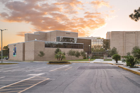 USF Theatre and Dance buildings on the Tampa campus.