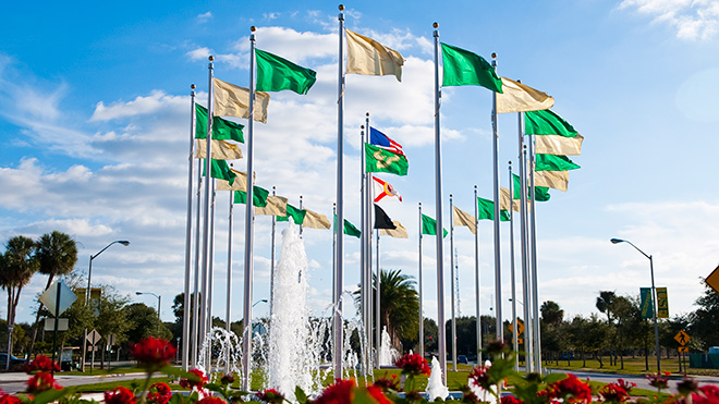 USF Flags and Fountains