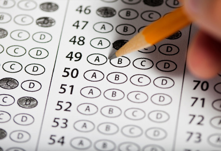 multiple choice testing sheet
