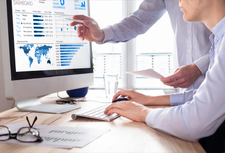 people working together at computer