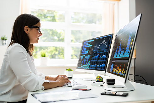 Person sitting at computer