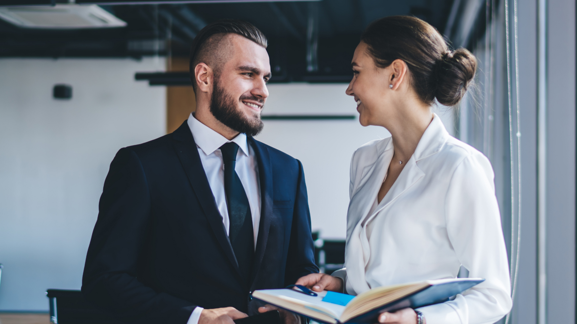 Three Myths About Executive Presence - Man and woman with executive presence