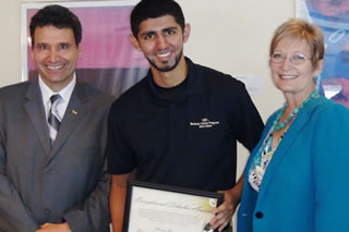 Marcos Gonzalez with Joni Jones and Dean Moez Limayem