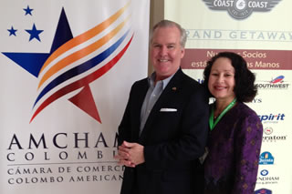 Rodriguez in Barranquilla, Colombia, with Tampa Mayor Bob Buckhorn in December 2012.