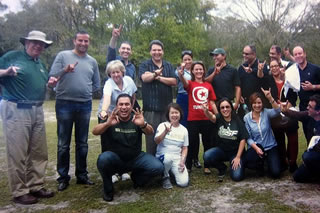 Faculty and staff at picnic