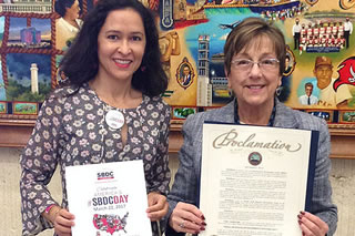 Yanina Rosario and Michele Phillips of the mayor's office