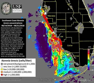 Map of red tide area