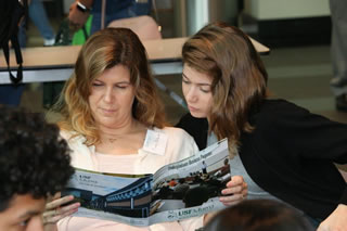 Mother and daughter reading