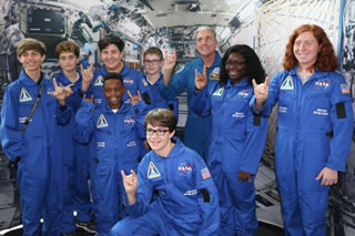 Astronaut Don Thomas with middle school students