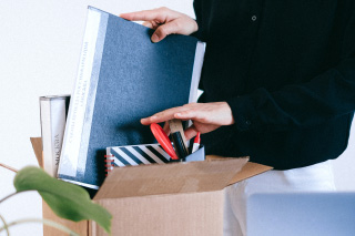 Woman packing a box