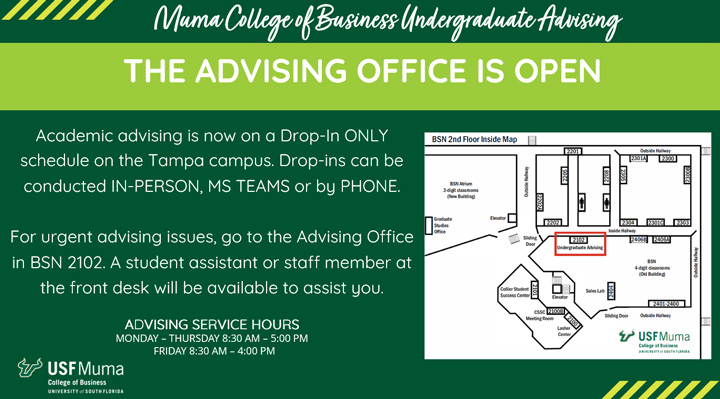 Tampa Advising Reopened