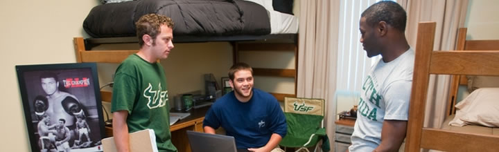 Students in dorm room