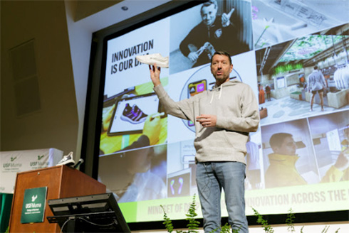Adidas CEO, Kasper Rorsted speaking at USF
