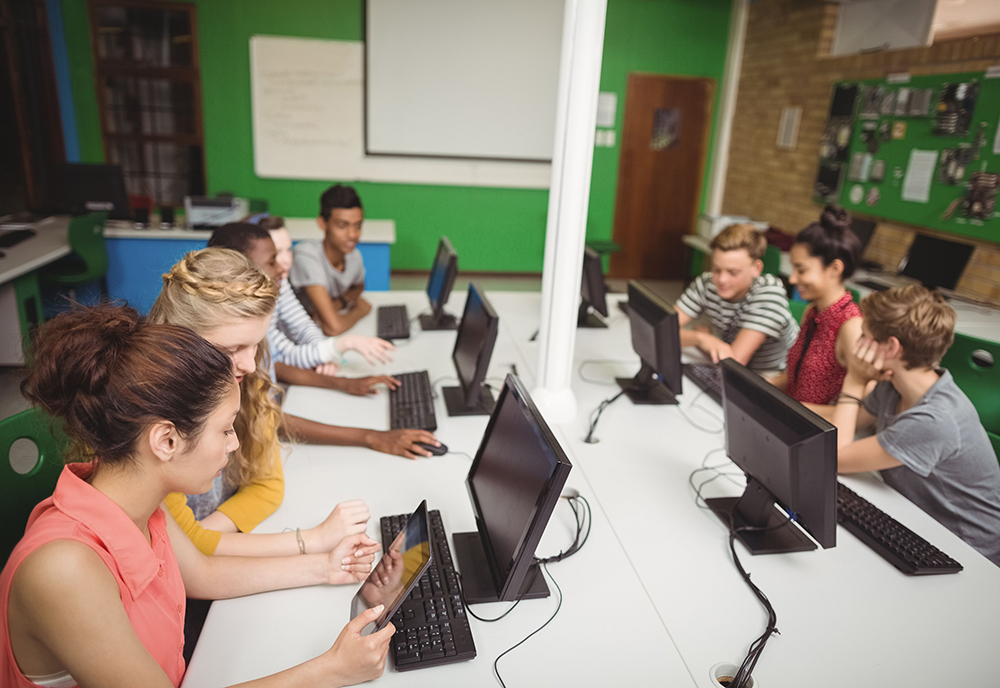 image of students in a computer classroom