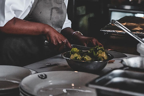 image of hands preparing food