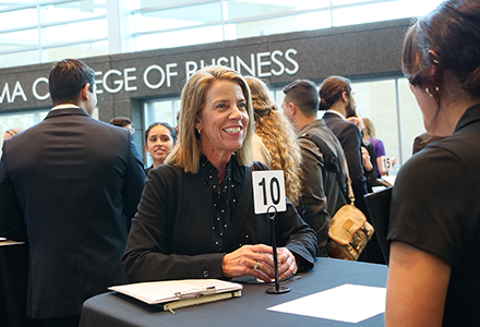 image of woman at selling with the bulls event