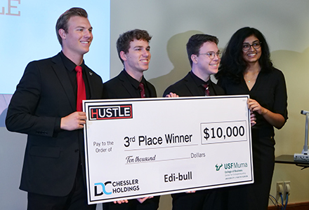 Student entrepreneurial team out HUSTLEs competition to win food