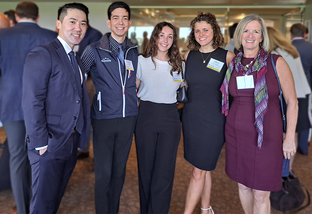 From left to right: Leo Chen, Thiago Vieira, Alicia Sullivan, Olivia Stimpson, Sue Goodman