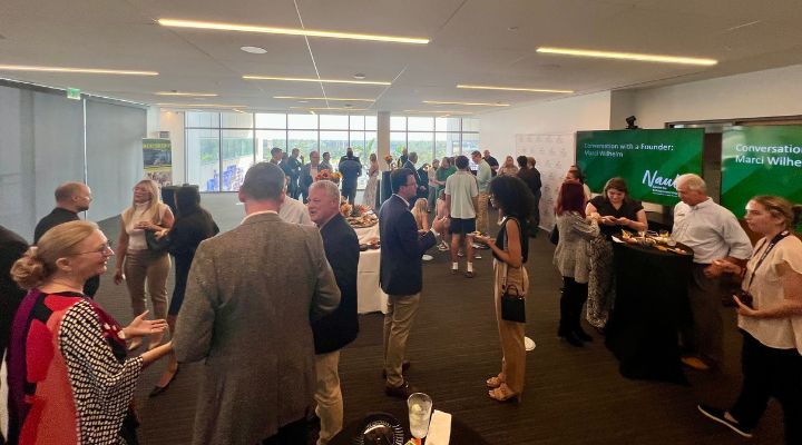 VIP guests network and enjoy refreshments before the event.