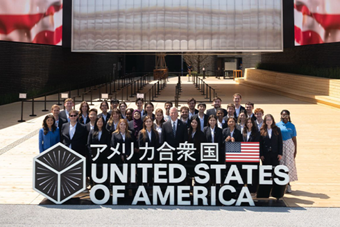sean schrader with the U.S. contingent at the World Expo