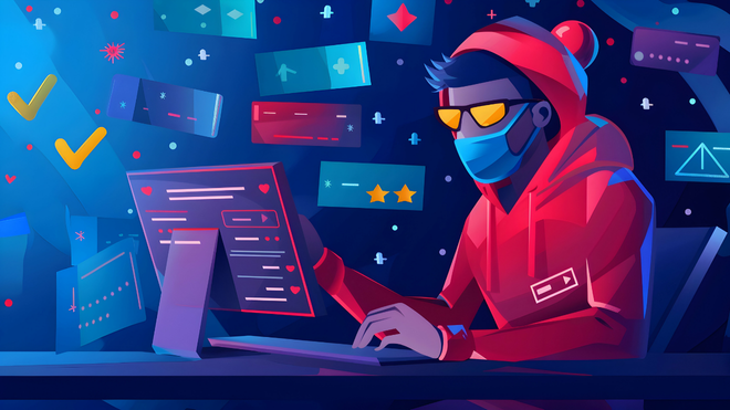 image of someone writing a fake review