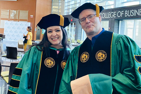 kyle kelly and jacqueline benavides at graduation