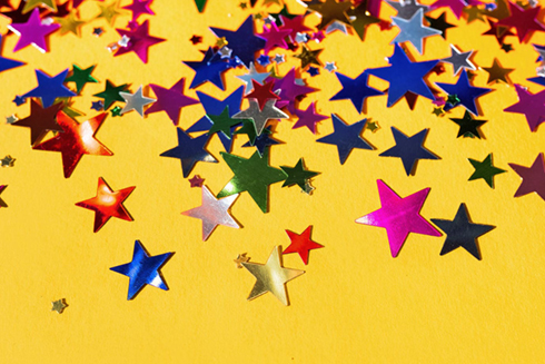 Colorful stars dispersed 