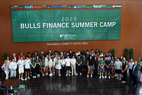 group picture from bulls finance summer camp