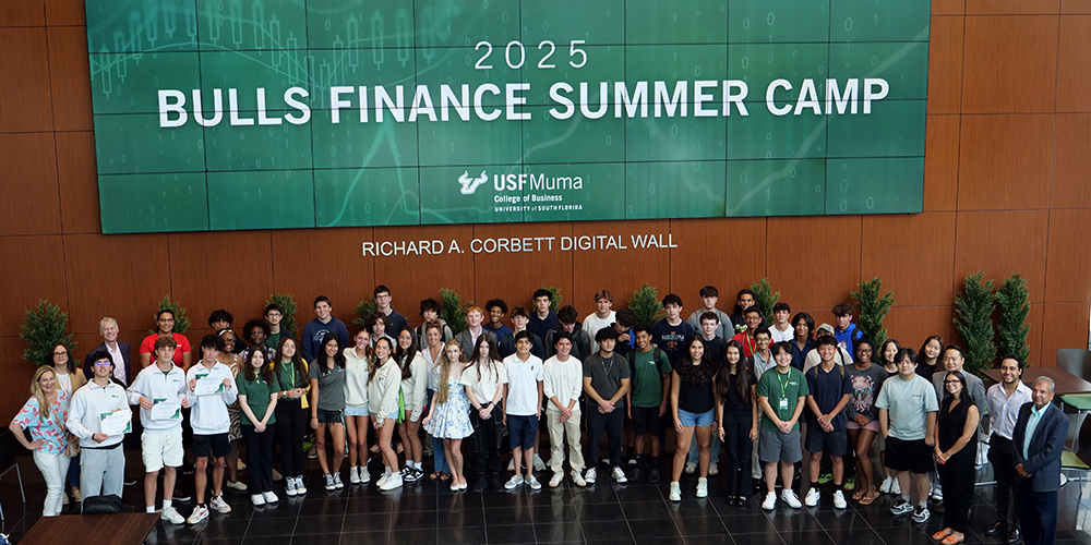 group photo of bulls finance camp