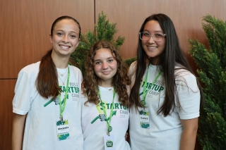 Students pose together at the BullsStartup Camp