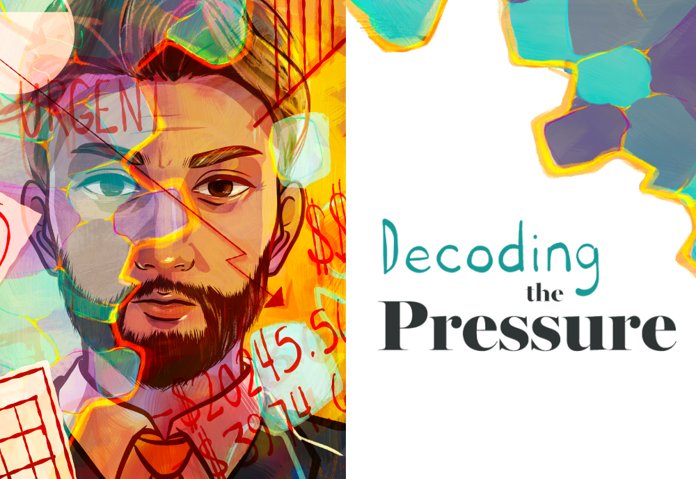 illustrated face with mental issues overlayed