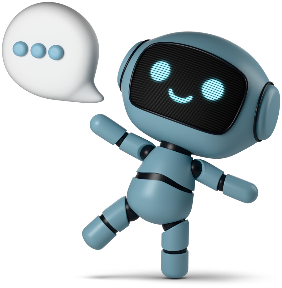 smiling blue robot